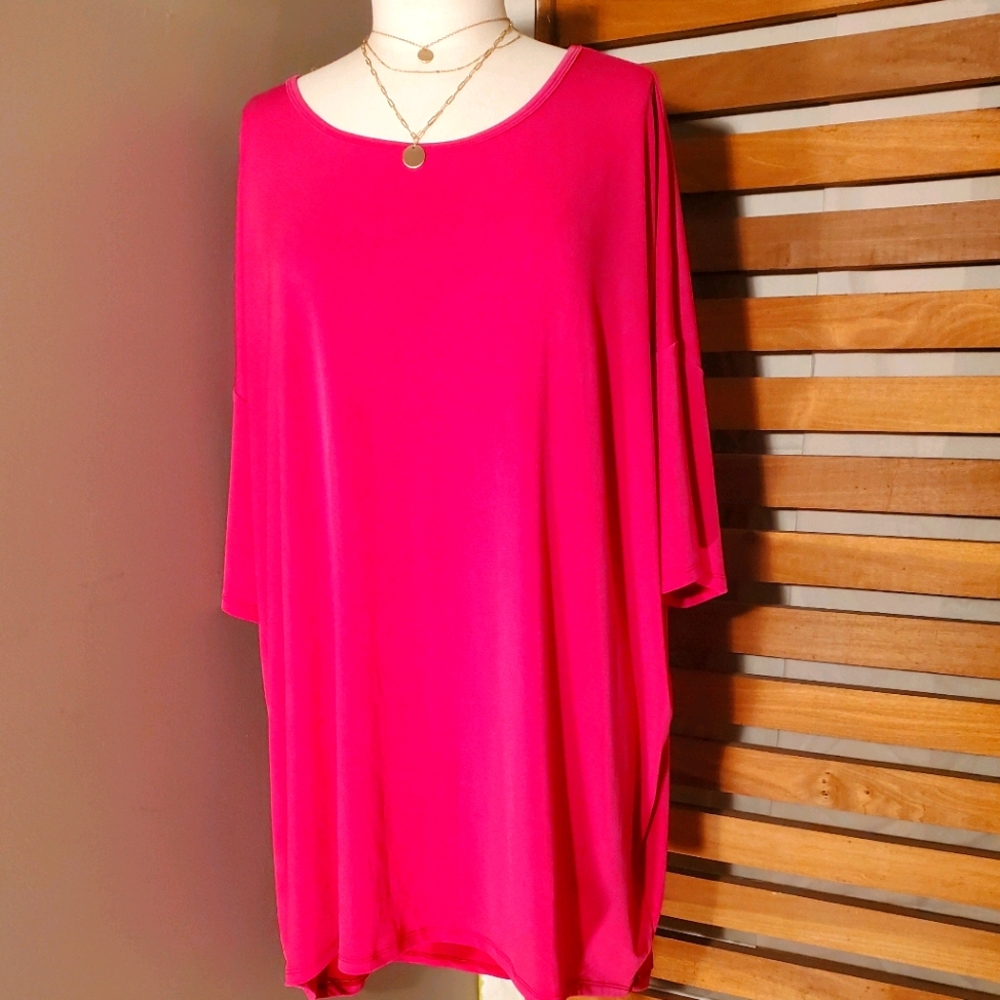 SS0328 3XL Rose Silky material Irma Tunic